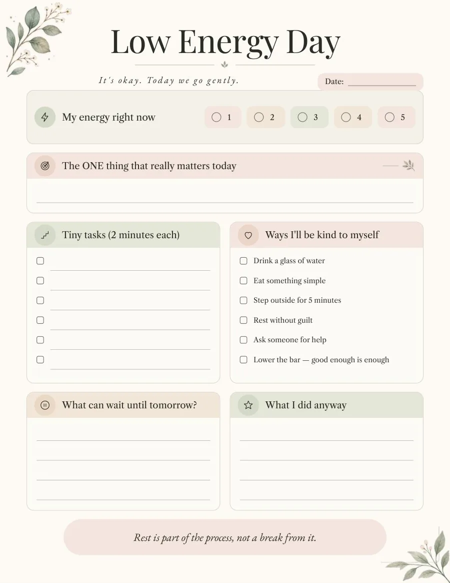 Low Energy Day page